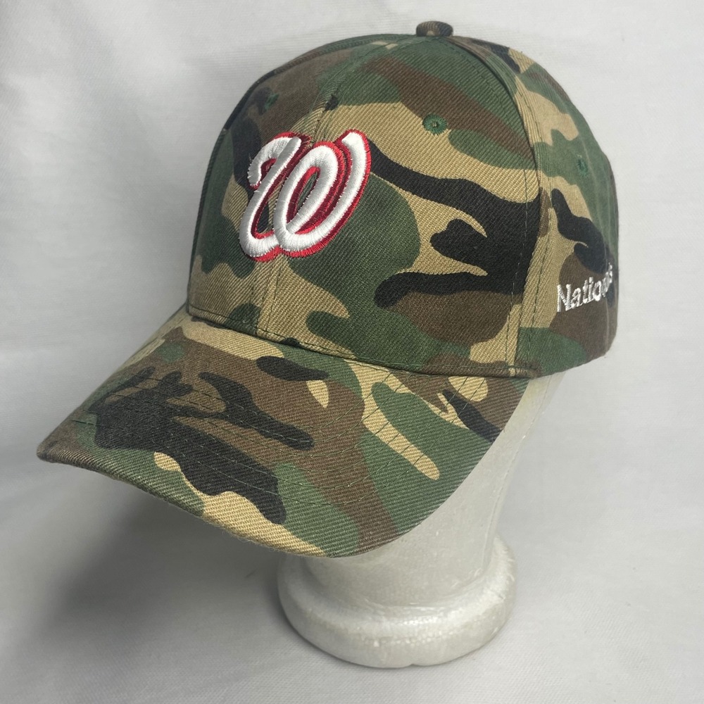 Washington Nationals Camo Wool Blend Baseball Cap Raised Logo Adjustable Hat